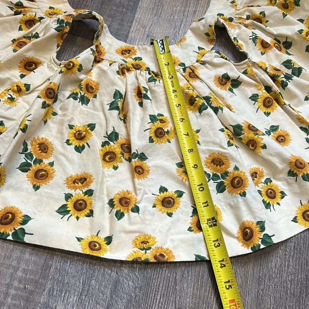 Homemade Baby Yellow Checked Dress with cover one of a kind